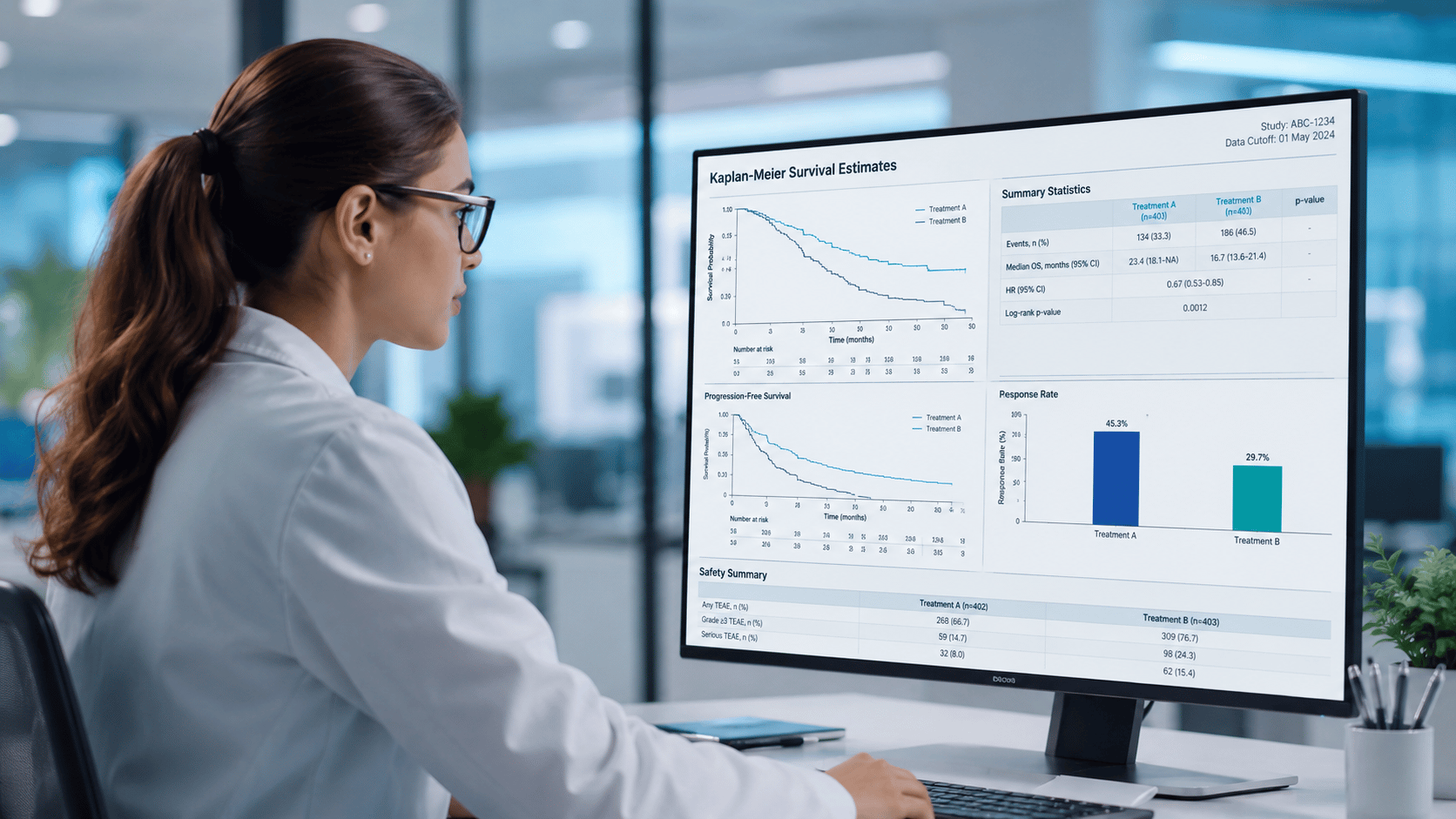 Biostatistics: statistical analysis and clinical development